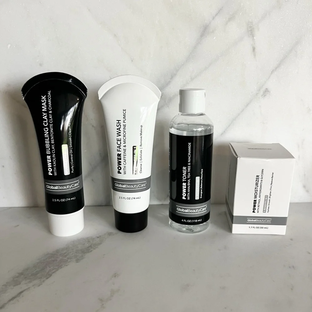 NWT Global Beauty Care Power Skincare Set 4-Piece Charcoal Face Care Bundle